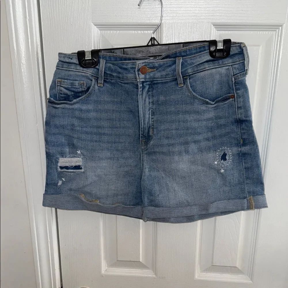 Denim Distressed Shorts - Picture 1 of 7